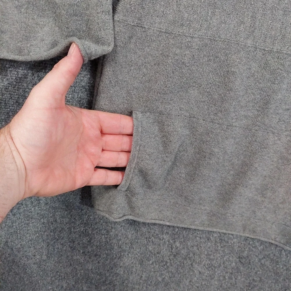 Pure Jill Sweatshirt Womens Large Gray Cotton Cashmere Knit Tunic Pockets Dolman